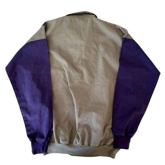 Vintage 80s Boulevard Club by Block Unisex Pullover Purple & Olive/Gray Medium - Picture 7 of 8